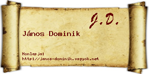 János Dominik névjegykártya