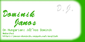 dominik janos business card